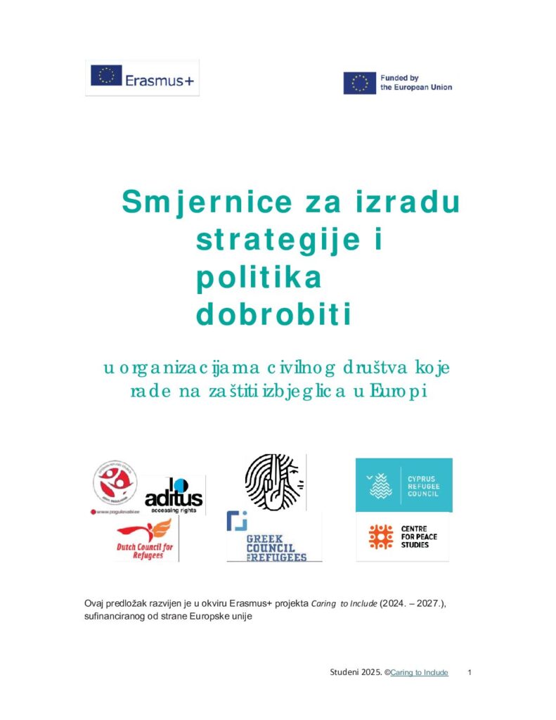 Smjernice za izradu strategije i politika dobrobiti u organizacijama civilnog društva koje rade na zaštiti izbjeglica u Europi - 6